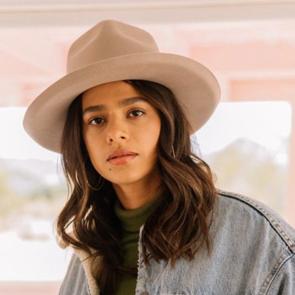 Lack of Color Zulu‎ II Hat Wool Fedora Sand Ribbon Sz M / 57 Women's - Picture 2 of 11